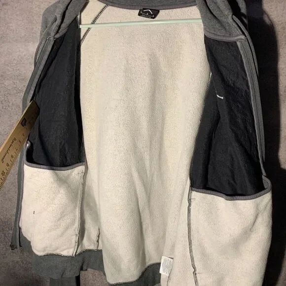 Vintage Jordan Hoodie Mens L Gray Sweatshirt Jumpman Basketball Team Zip Sweater - Picture 8 of 8